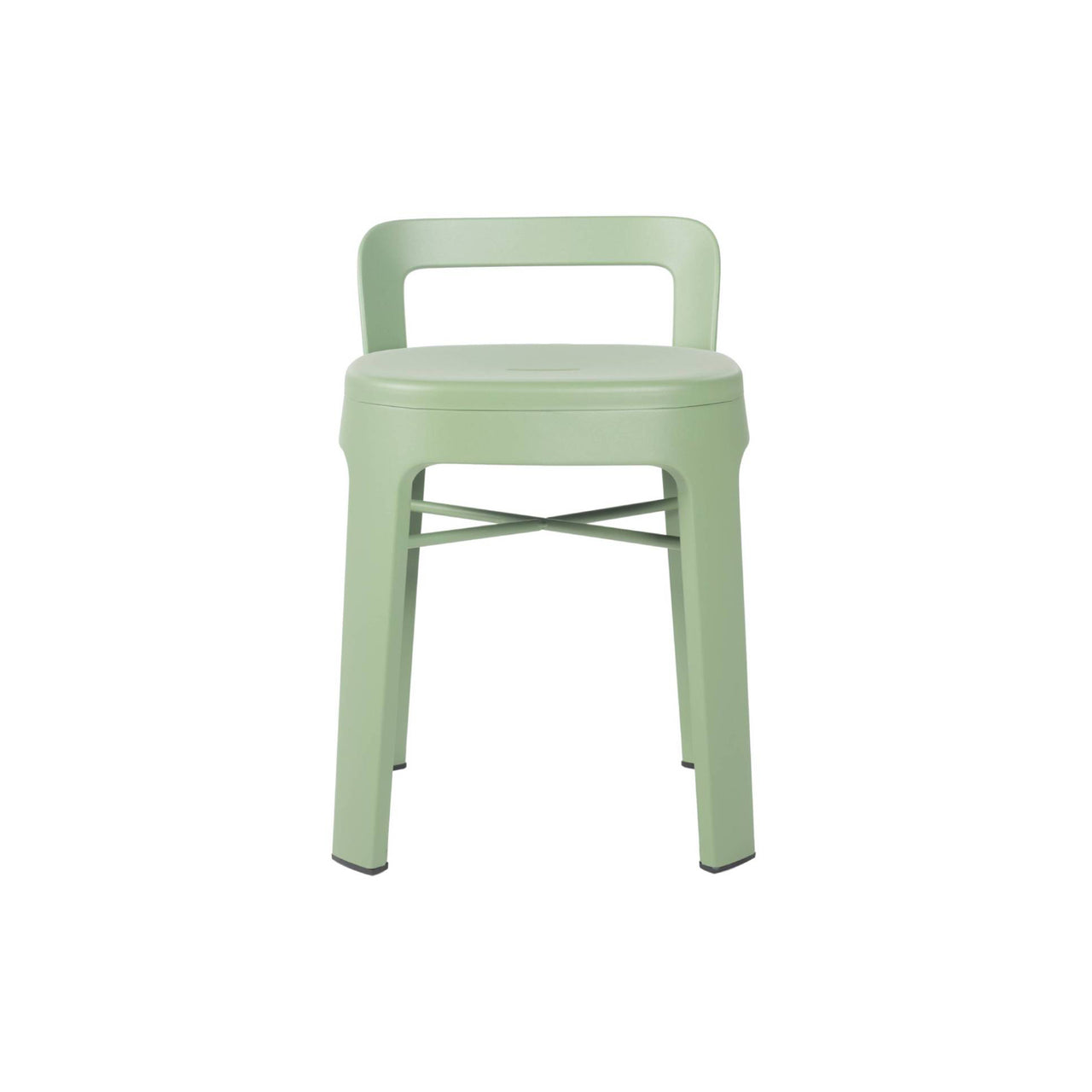Ombra Stool with Backrest: Green