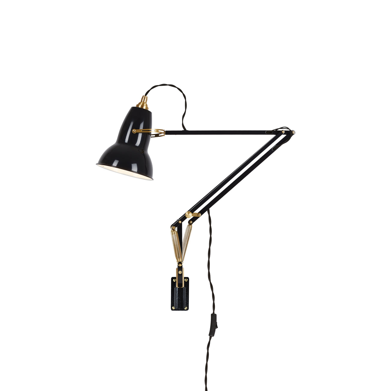 Original 1227 Brass Wall Mounted Lamp: Jet Black