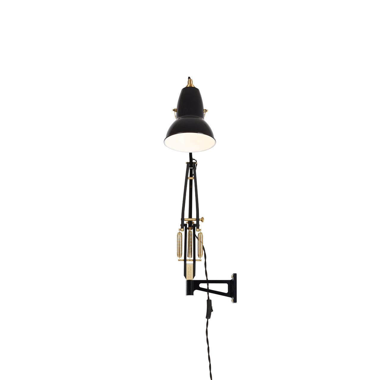 Original 1227 Brass Wall Mounted Lamp: Jet Black