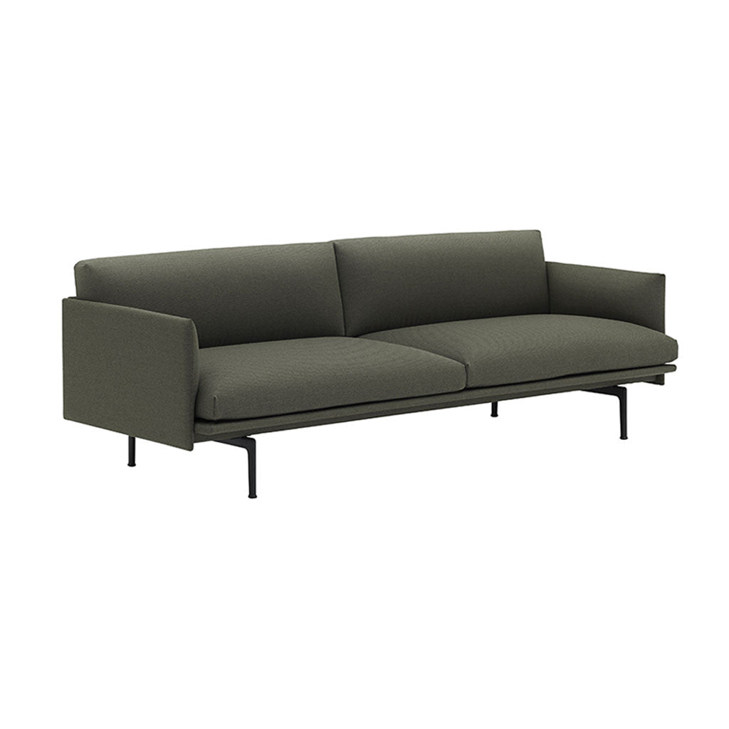 Outline 3-Seater Sofa: Black + Fiord 961