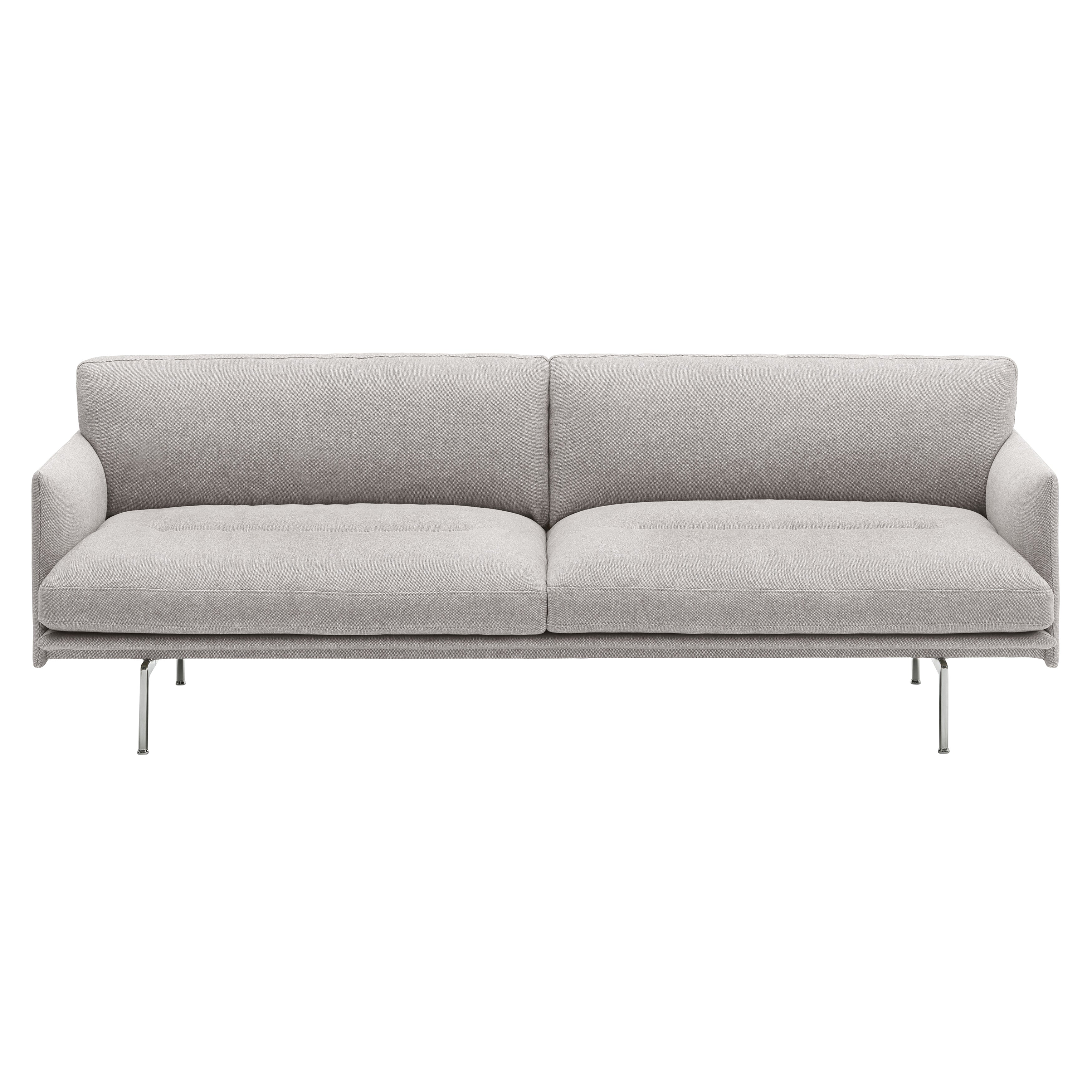 Outline Soft 3 Seater Sofa: Polished Aluminum