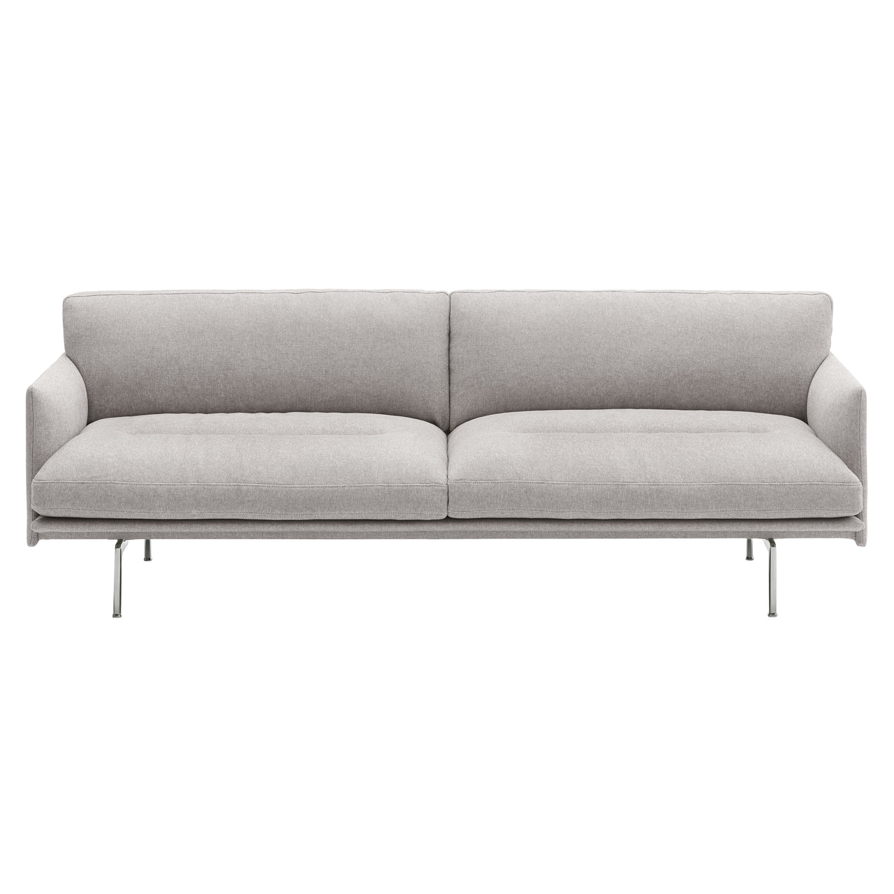 Outline Soft 3 Seater Sofa: Polished Aluminum