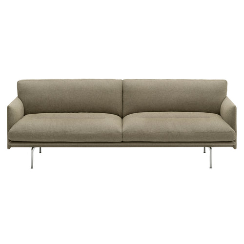 Outline Soft 3 Seater Sofa: Polished Aluminum