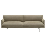 Outline Soft 3 Seater Sofa: Polished Aluminum