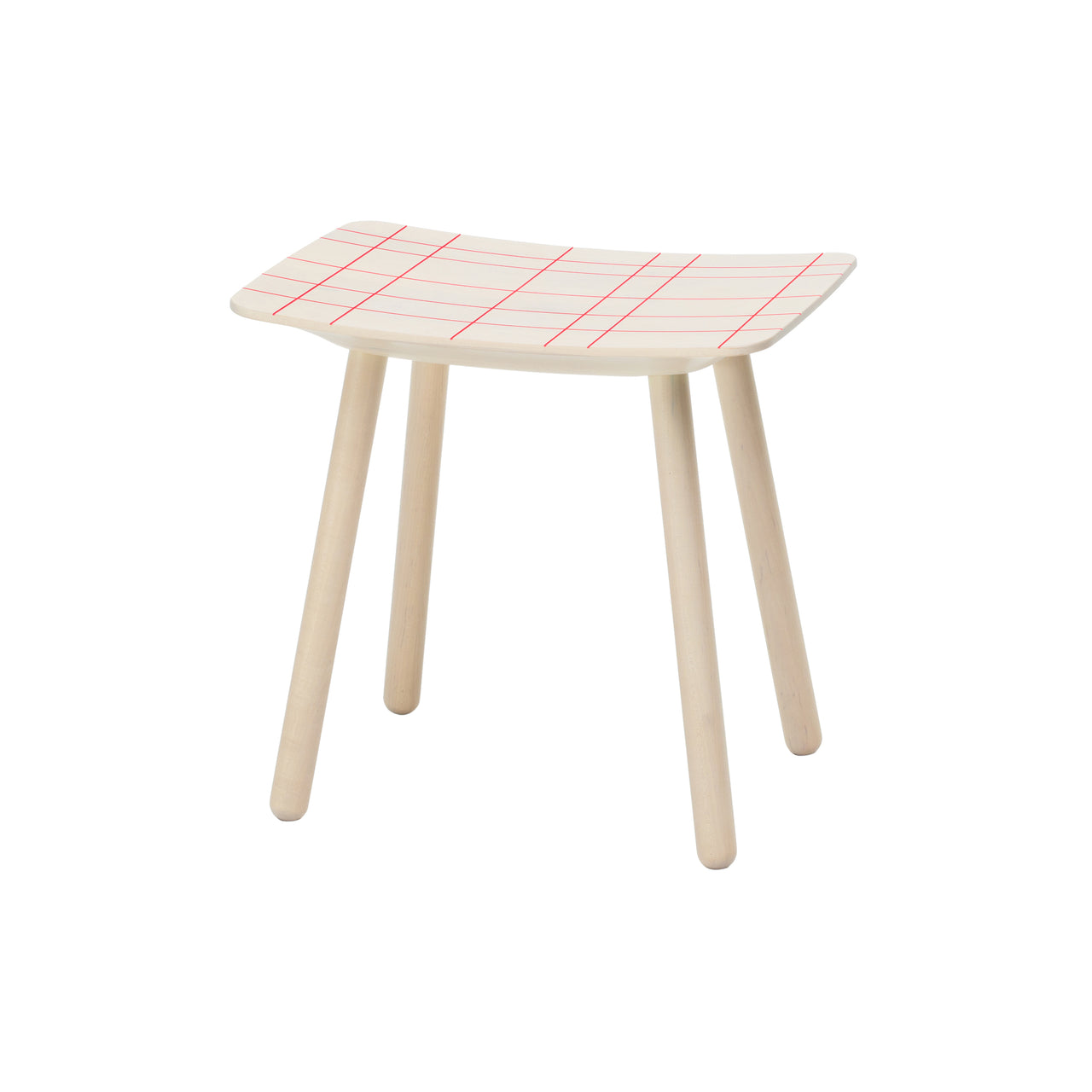Colour Footstool: Warm White + Pink Grid