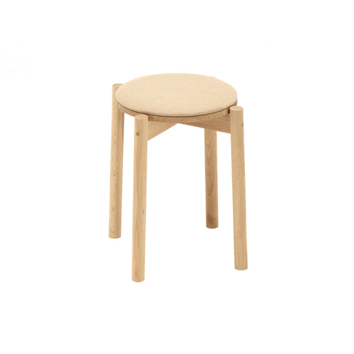 Castor Stool Plus with Pad: Pure Oak