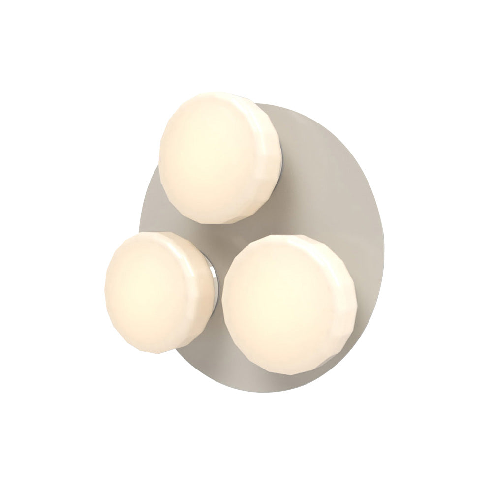 Pastille 3 Wall Lamp: 3 Cluster + Faceted + Silk Grey