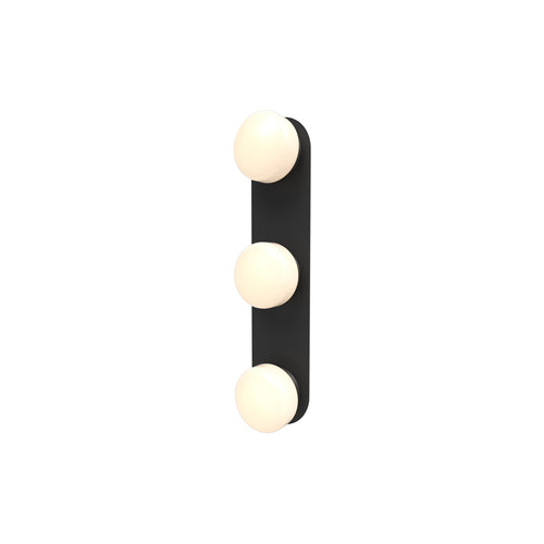 Pastille 3 Wall Lamp: 3 Vanity + Droplet + Matte Black