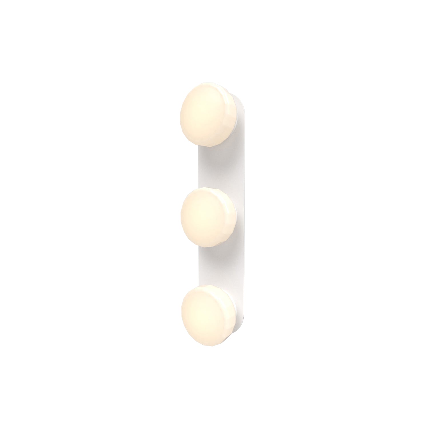 Pastille 3 Wall Lamp: 3 Vanity + Faceted + Matte White