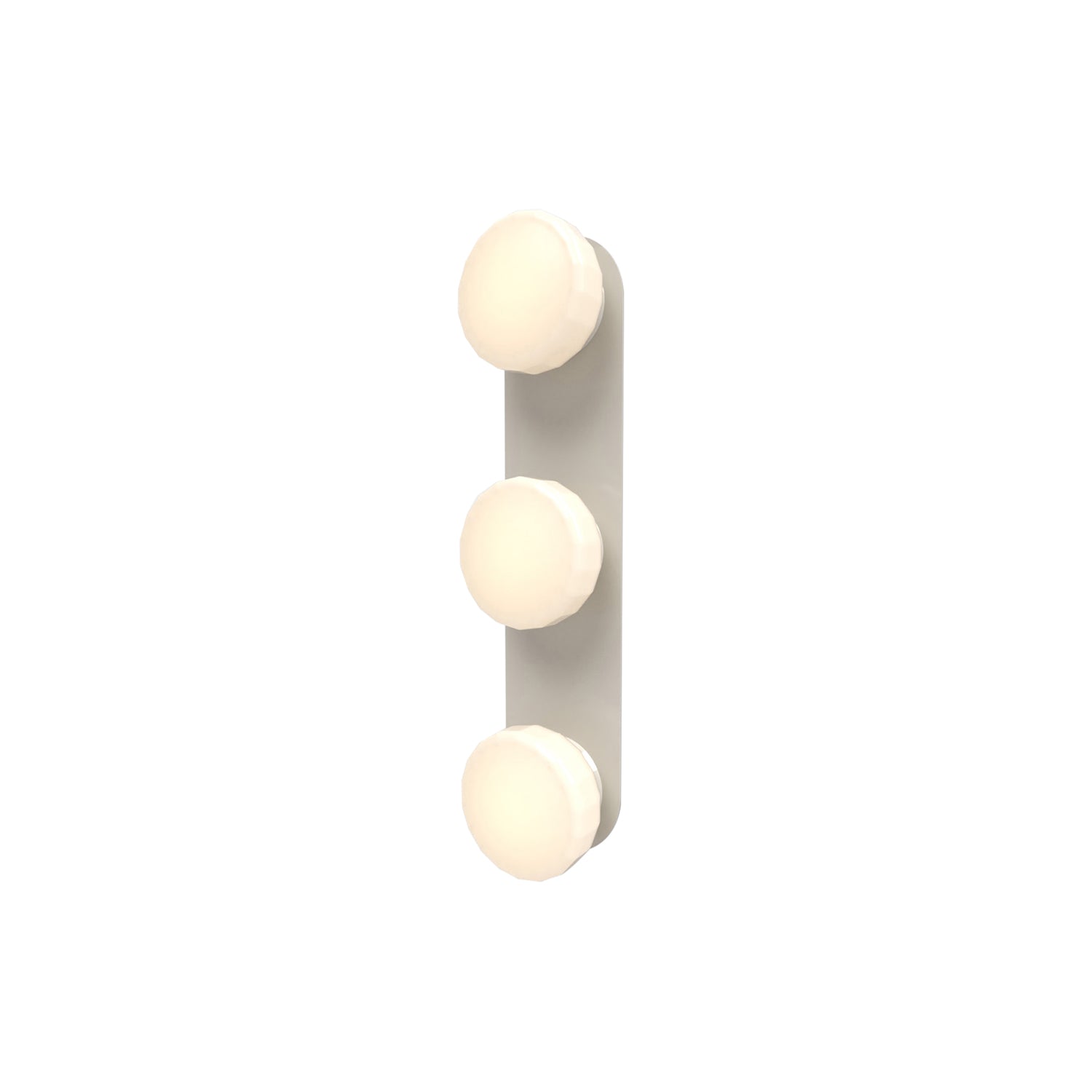 Pastille 3 Wall Lamp: 3 Vanity + Faceted + Silk Grey