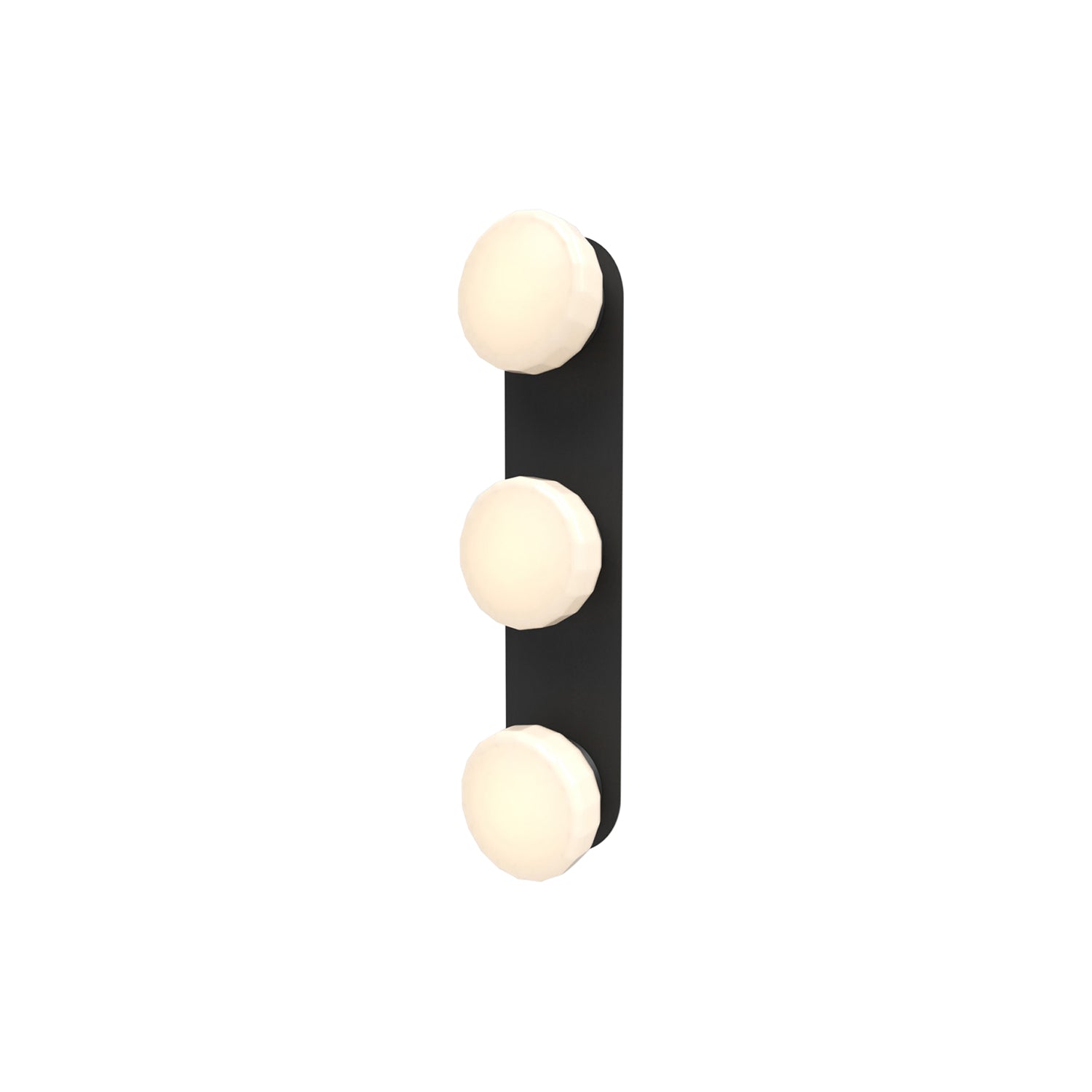 Pastille 3 Wall Lamp: 3 Vanity + Faceted + Matte Black