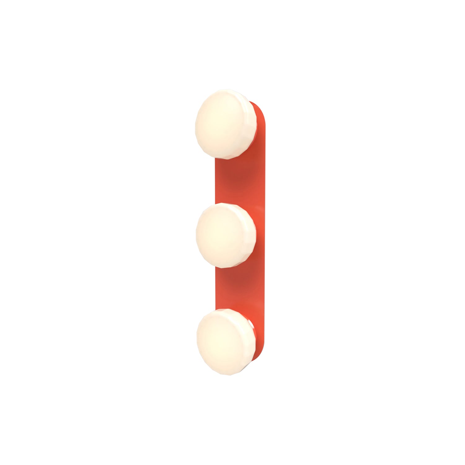 Pastille 3 Wall Lamp: 3 Vanity + Faceted + Vermillion