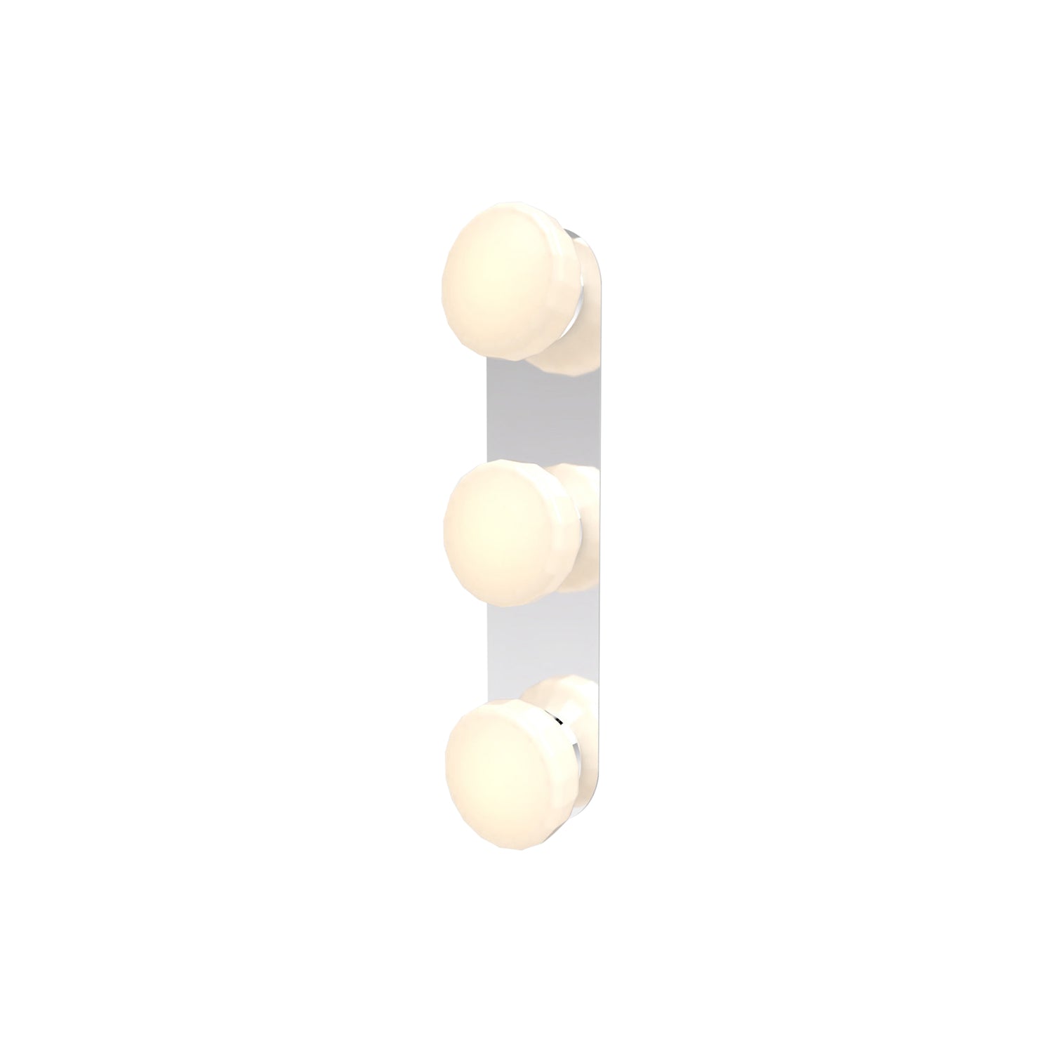 Pastille 3 Wall Lamp: 3 Vanity + Faceted + Polished Chrome