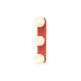 Pastille 3 Wall Lamp: 3 Vanity + Ribbed + Vermillion