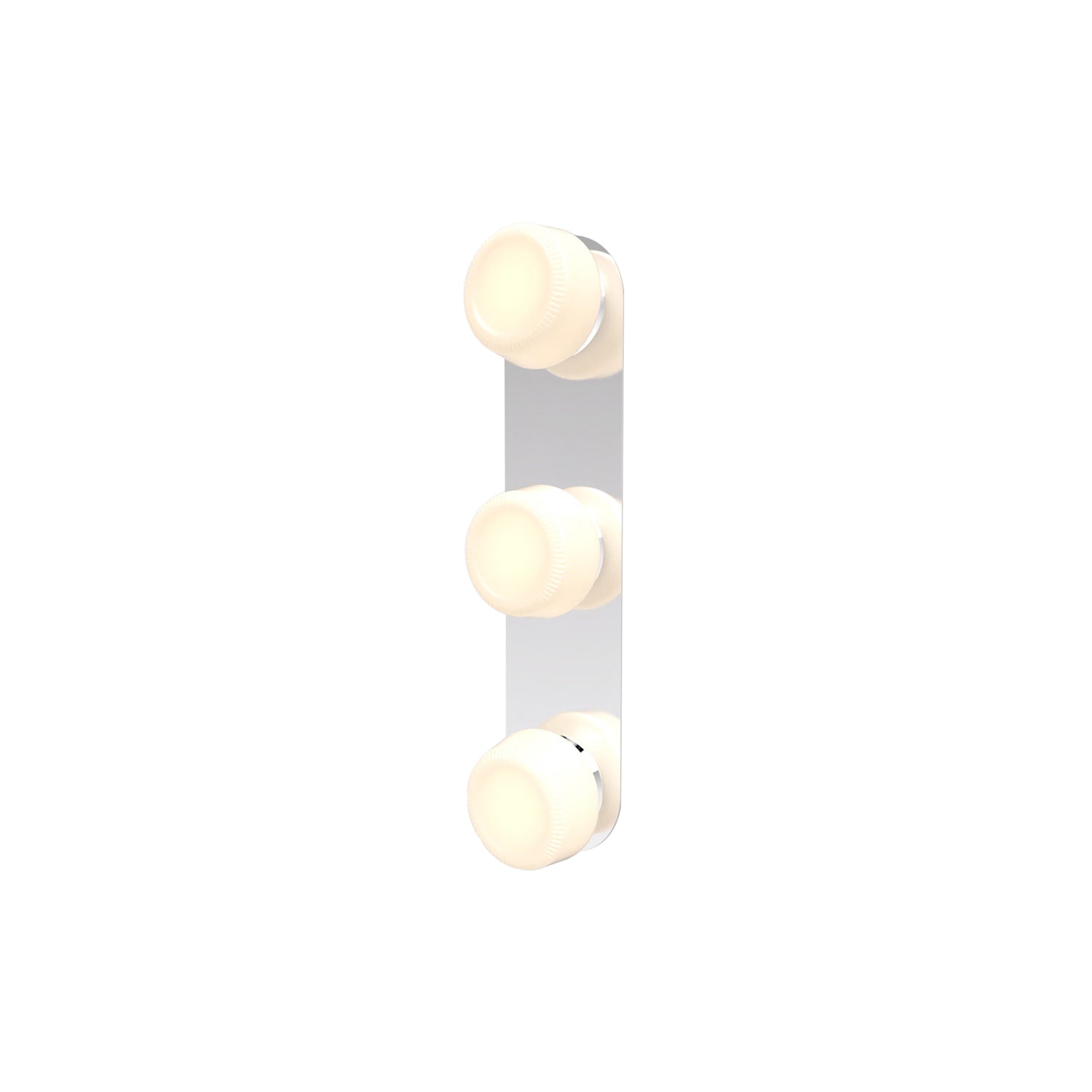 Pastille 3 Wall Lamp: 3 Vanity + Ribbed + Polished Chrome