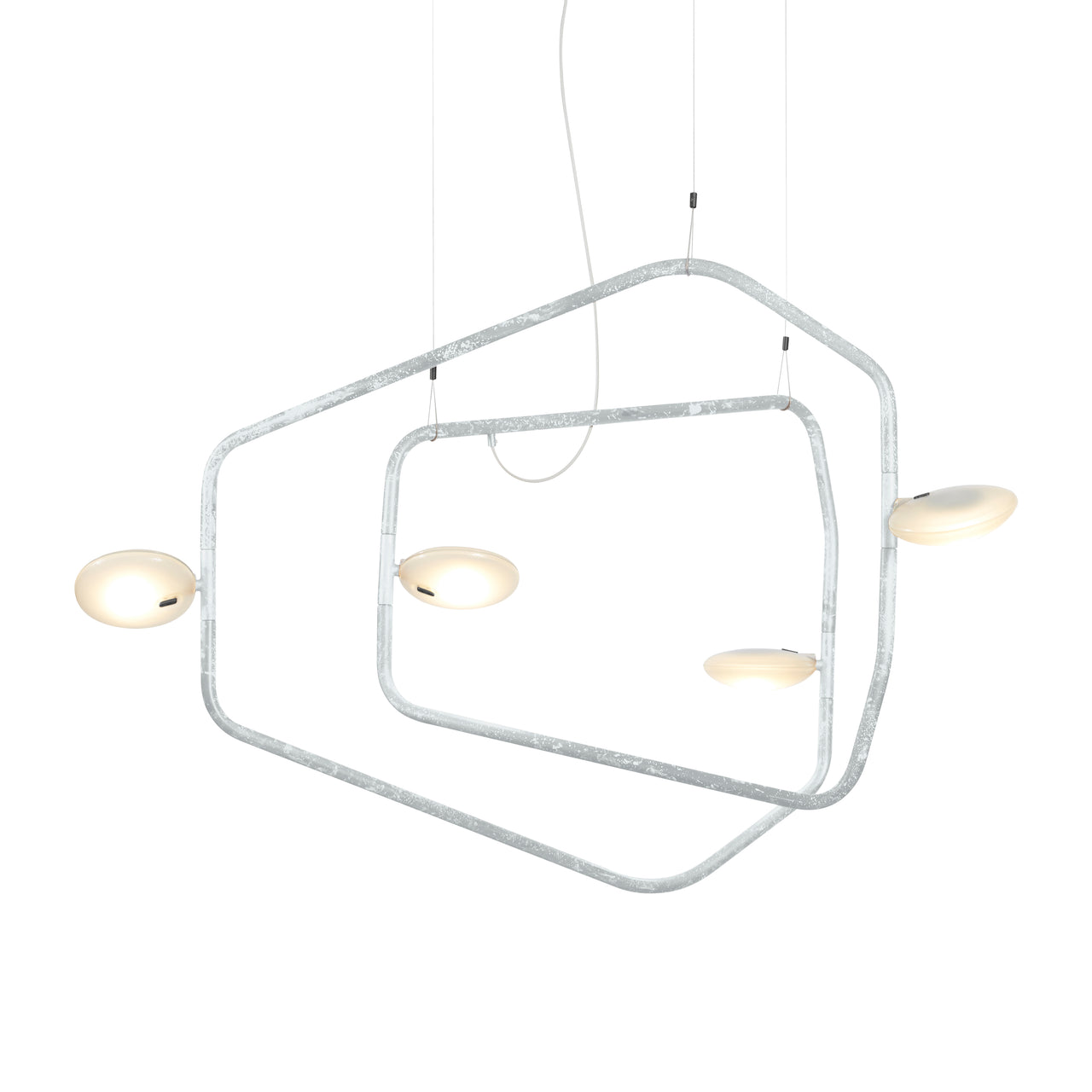 Palindrome Single Pendant: 4 Heads + Matte White