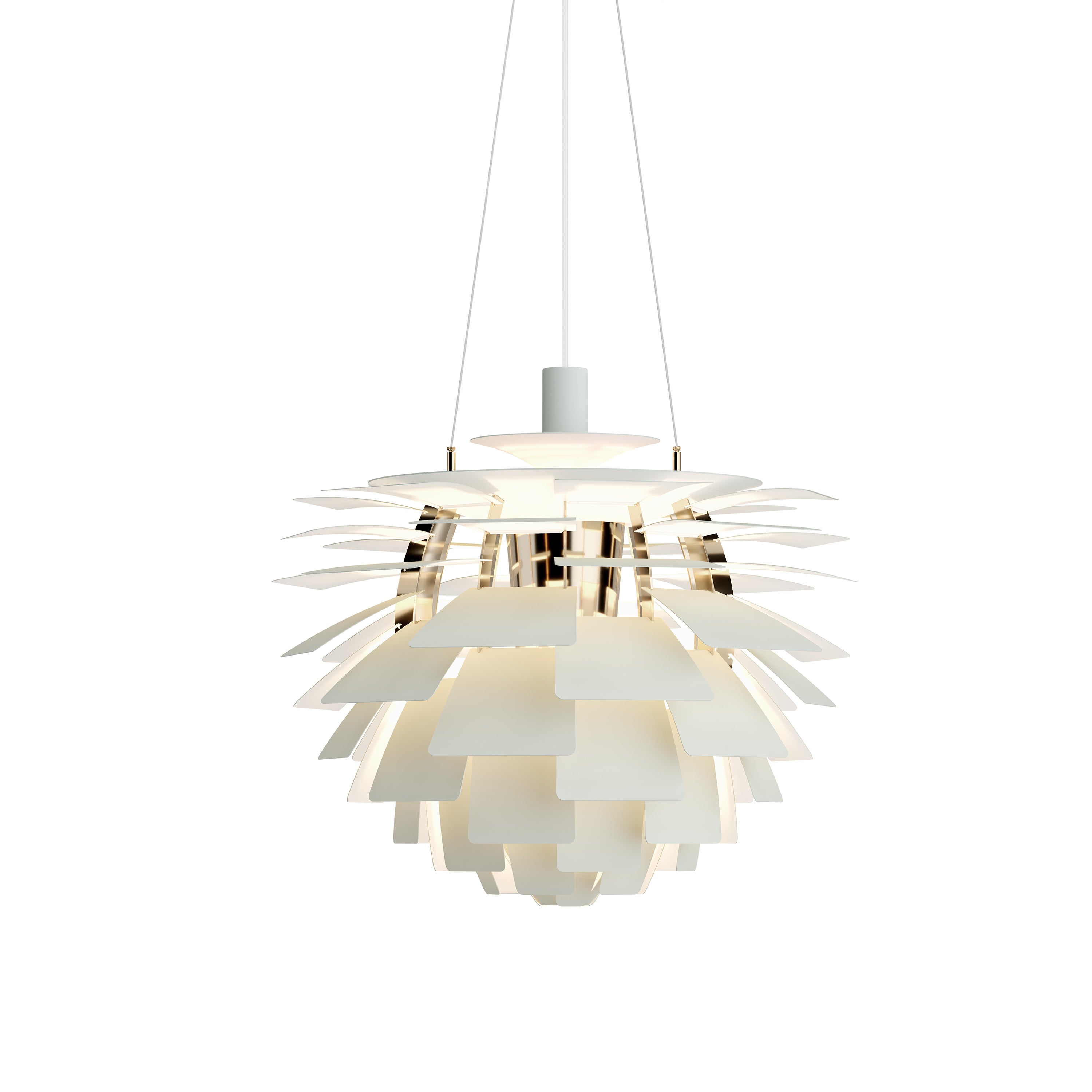 PH Artichoke Pendant: Medium + Dusty Green + Brass