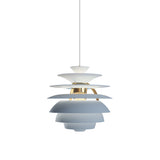 PH Snowball Pendant: Brass + Dusty Blue