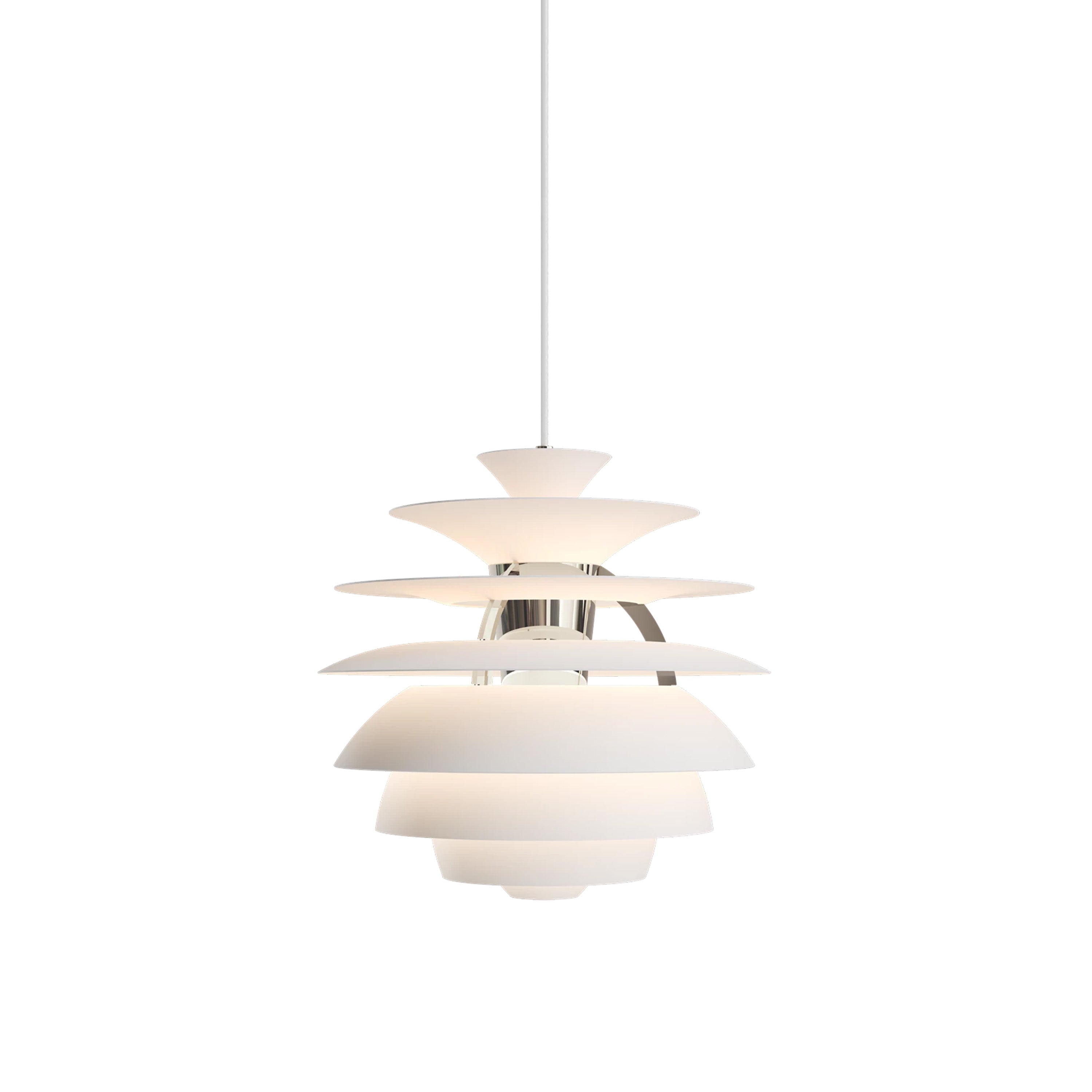 PH Snowball Pendant: Chrome + Soft White