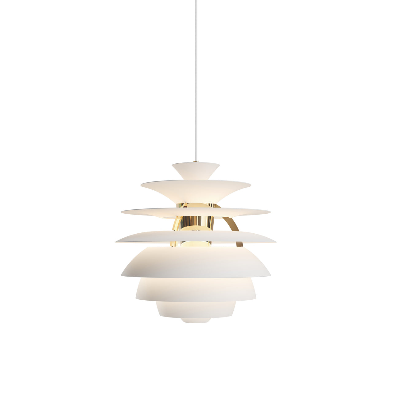 PH Snowball Pendant: Brass + Soft White