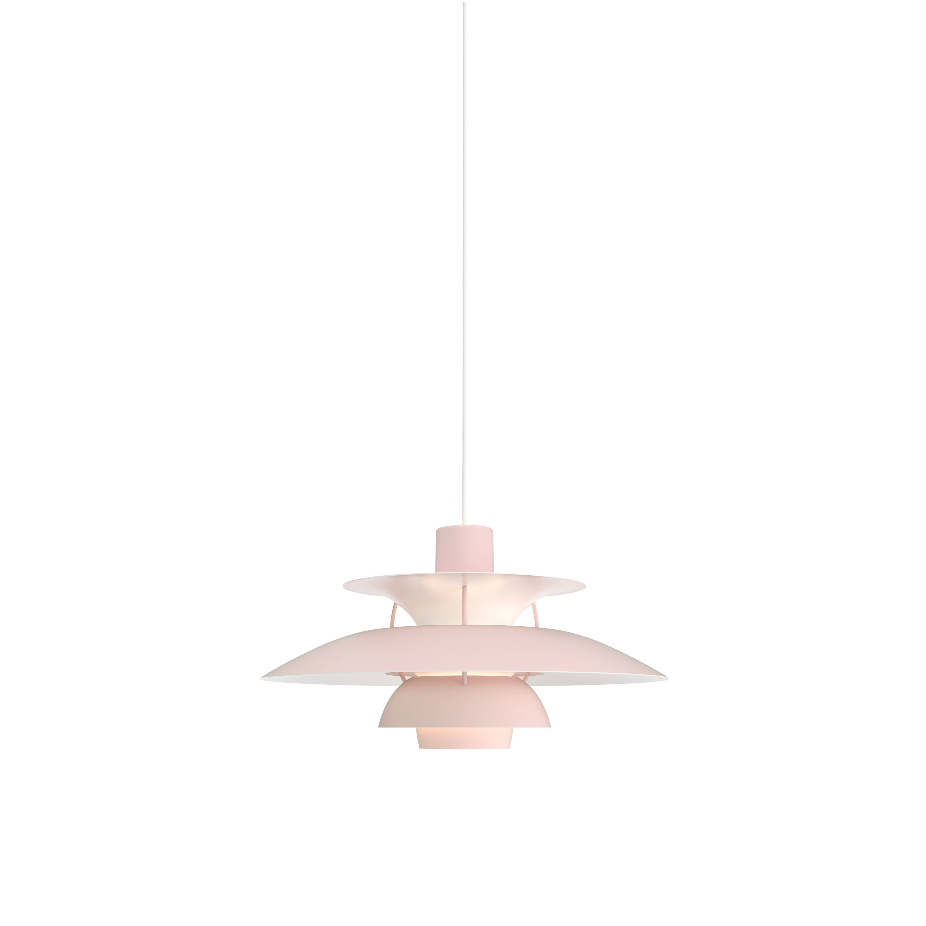 PH 5 Pendant: Monochrome Pale Rose + White