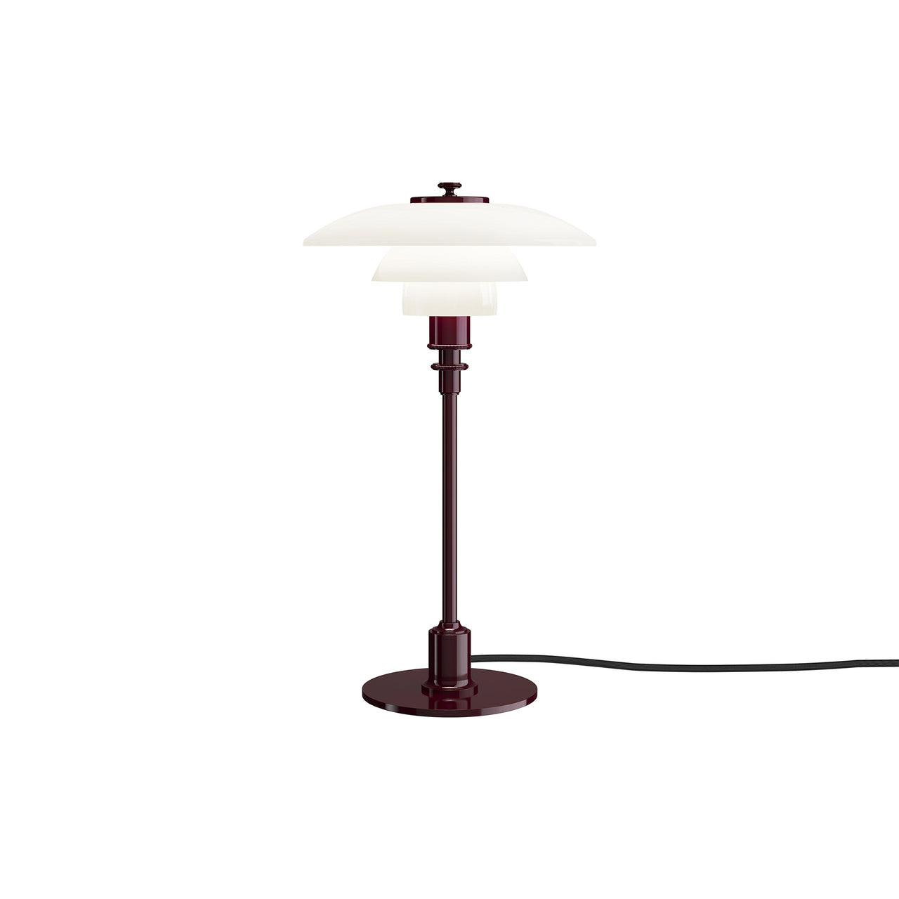 PH 2/1 Table Lamp: Burgundy + Black