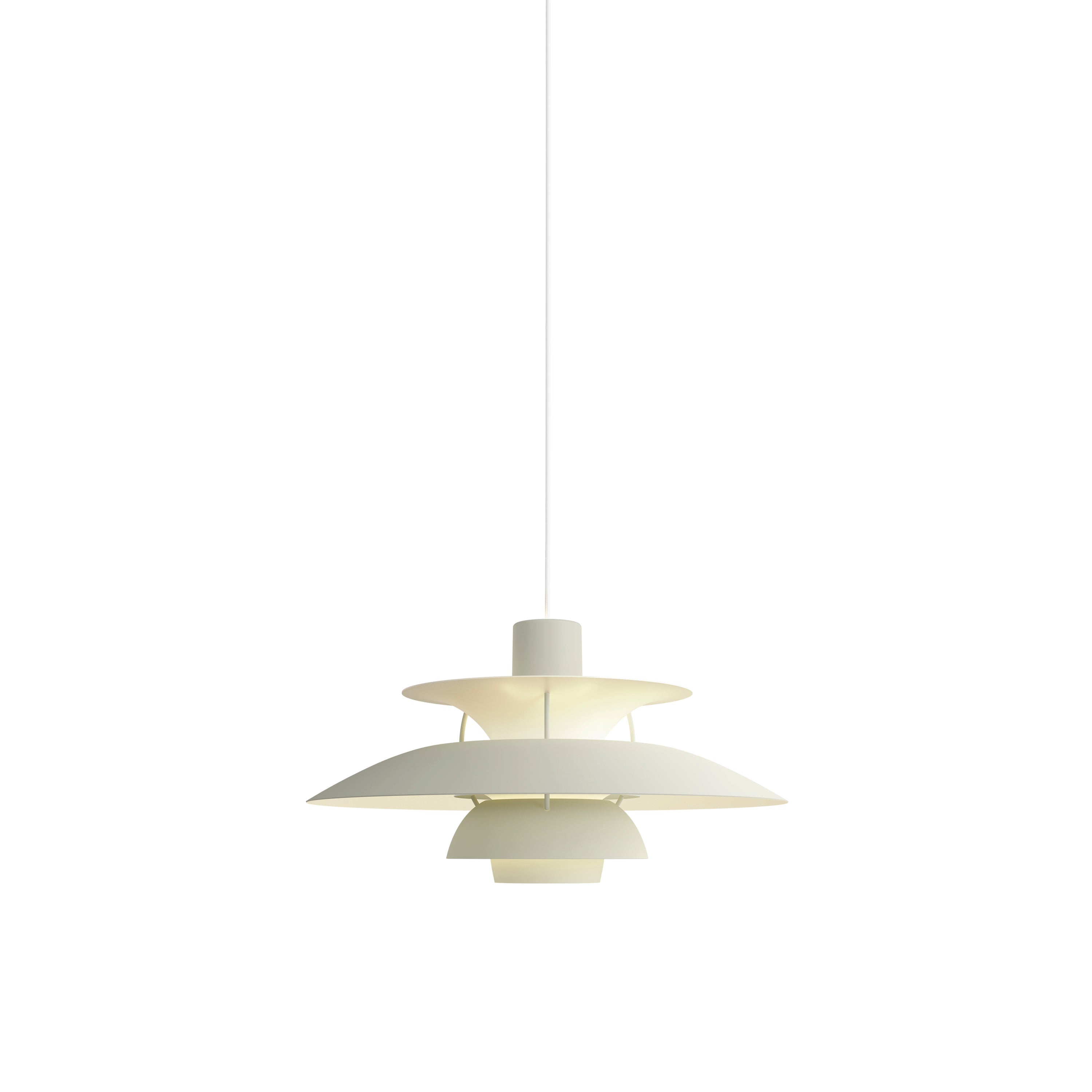 PH 5 Pendant: Monochrome Pale Pewter + White