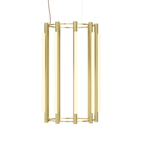 Pipeline 5 Chandelier: Brass