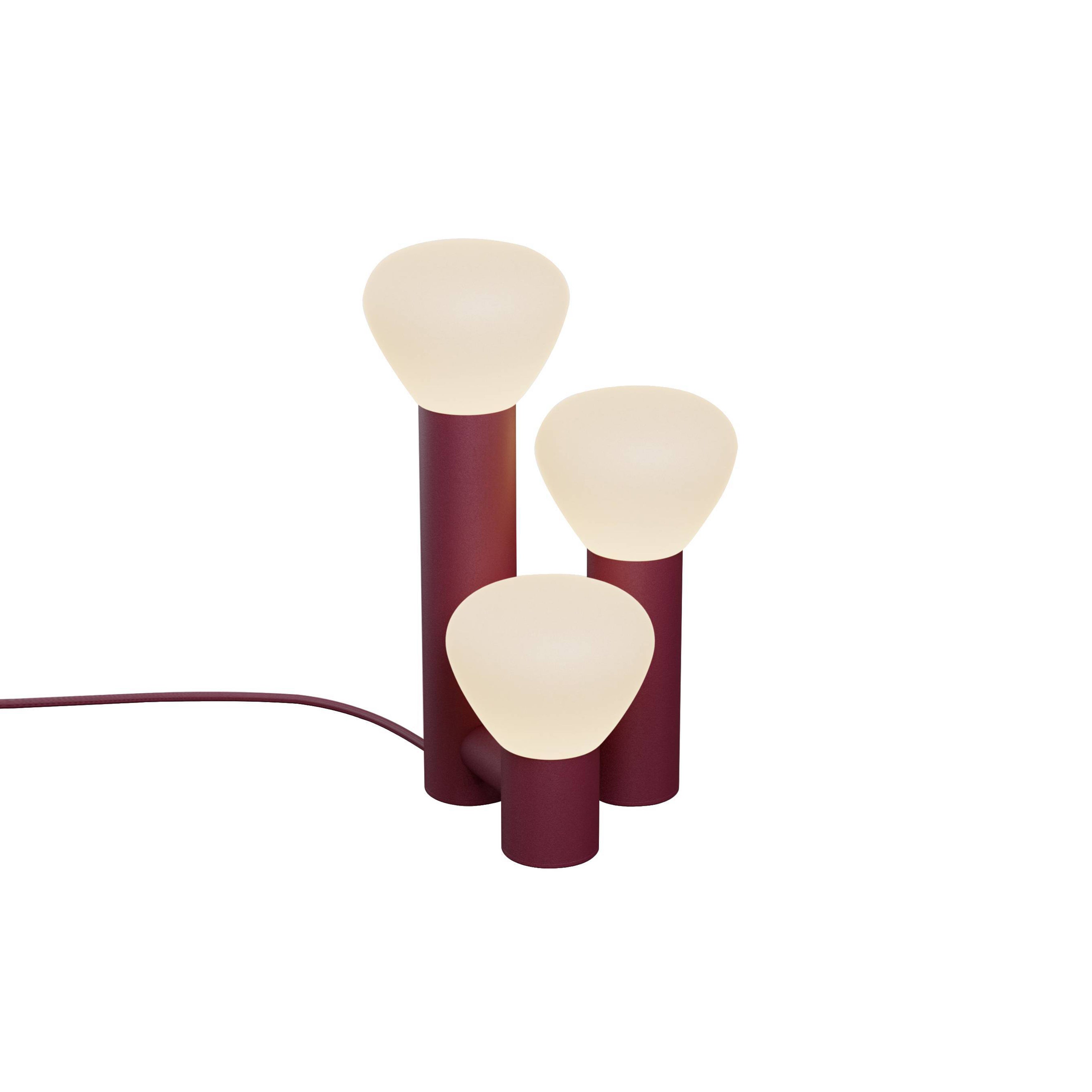 Parc 06 Table Lamp: Handswitch + Burgundy + Burgundy