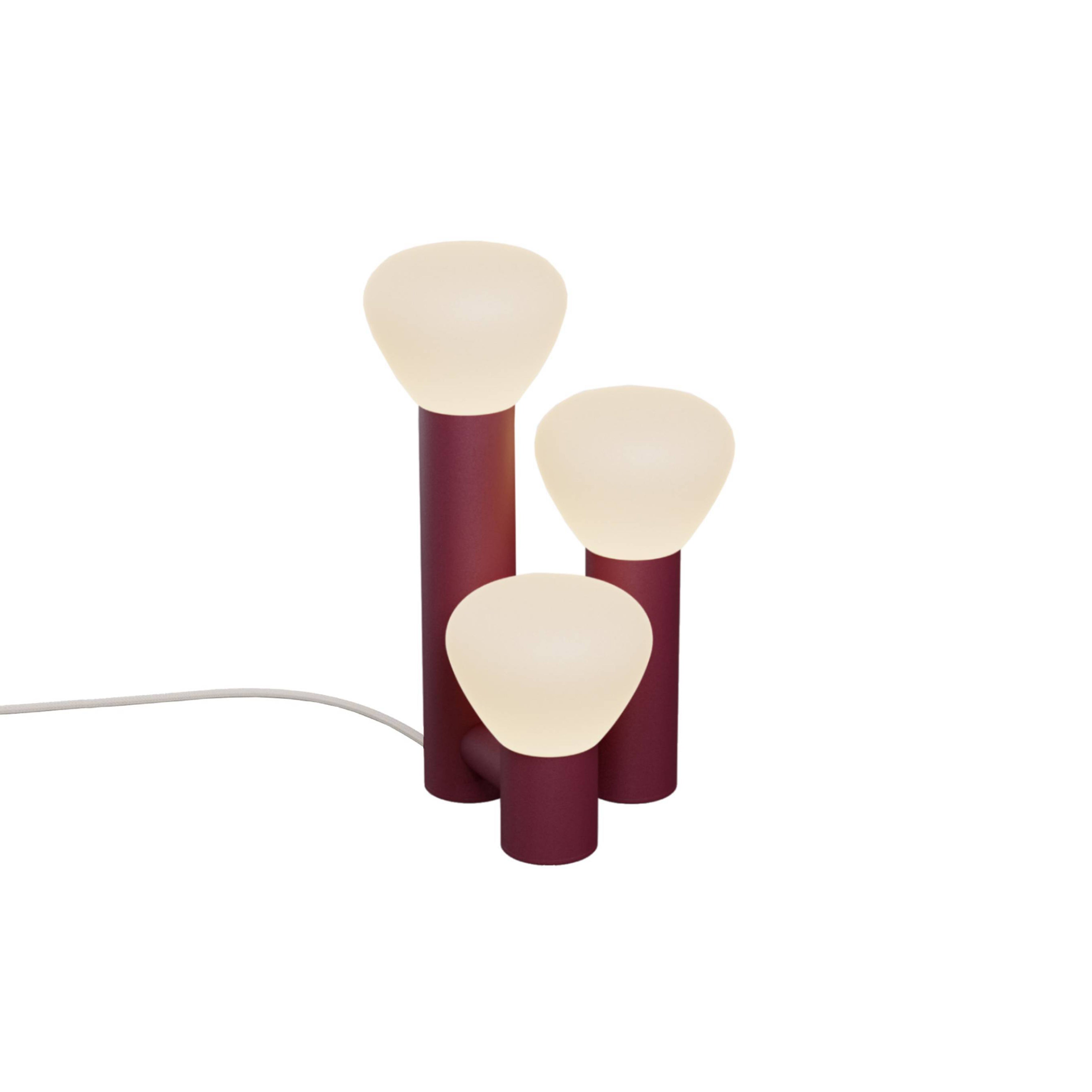 Parc 06 Table Lamp: Handswitch +  Burgundy + Beige