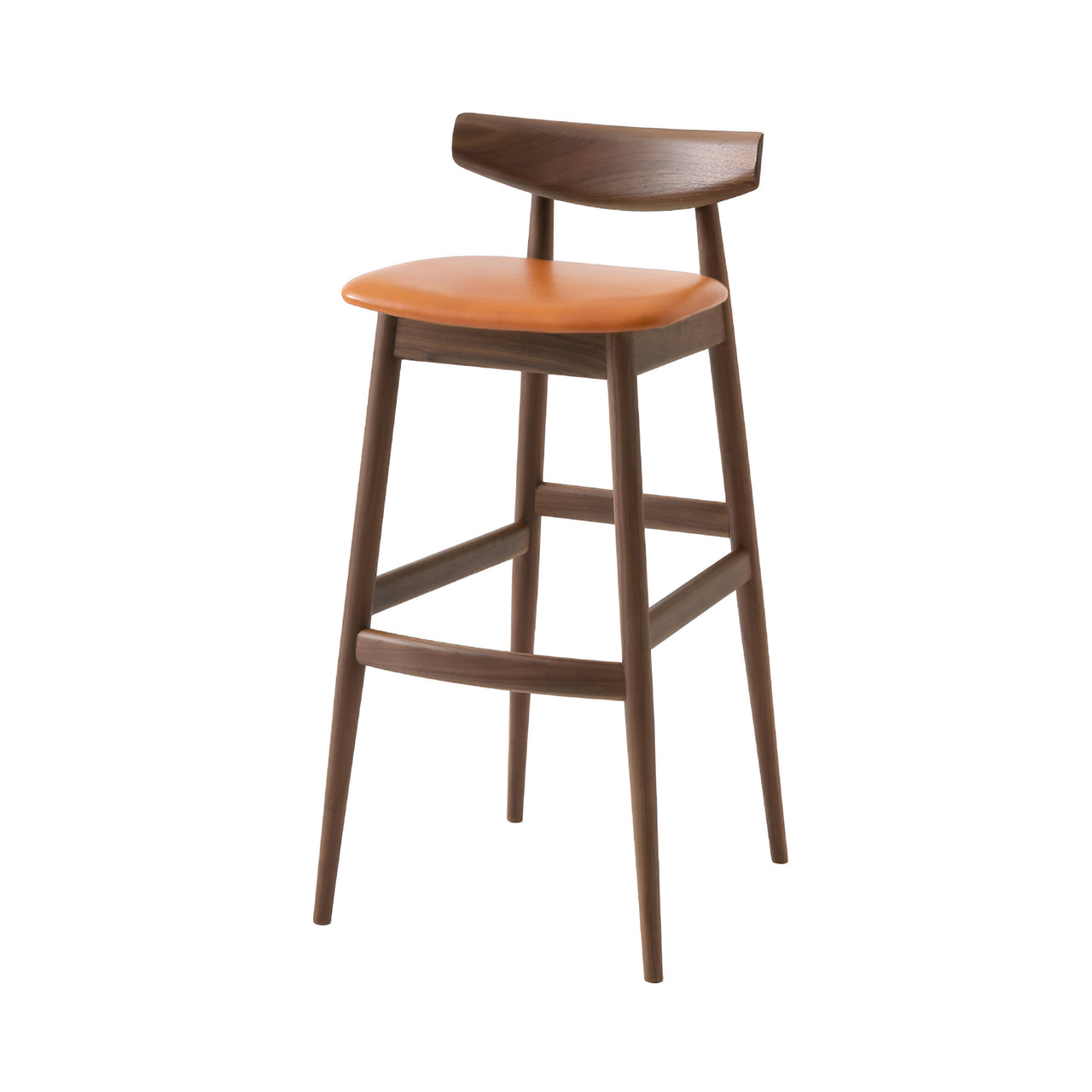 Contract Collection Counter Chair: Seat Upholstered + Walnut