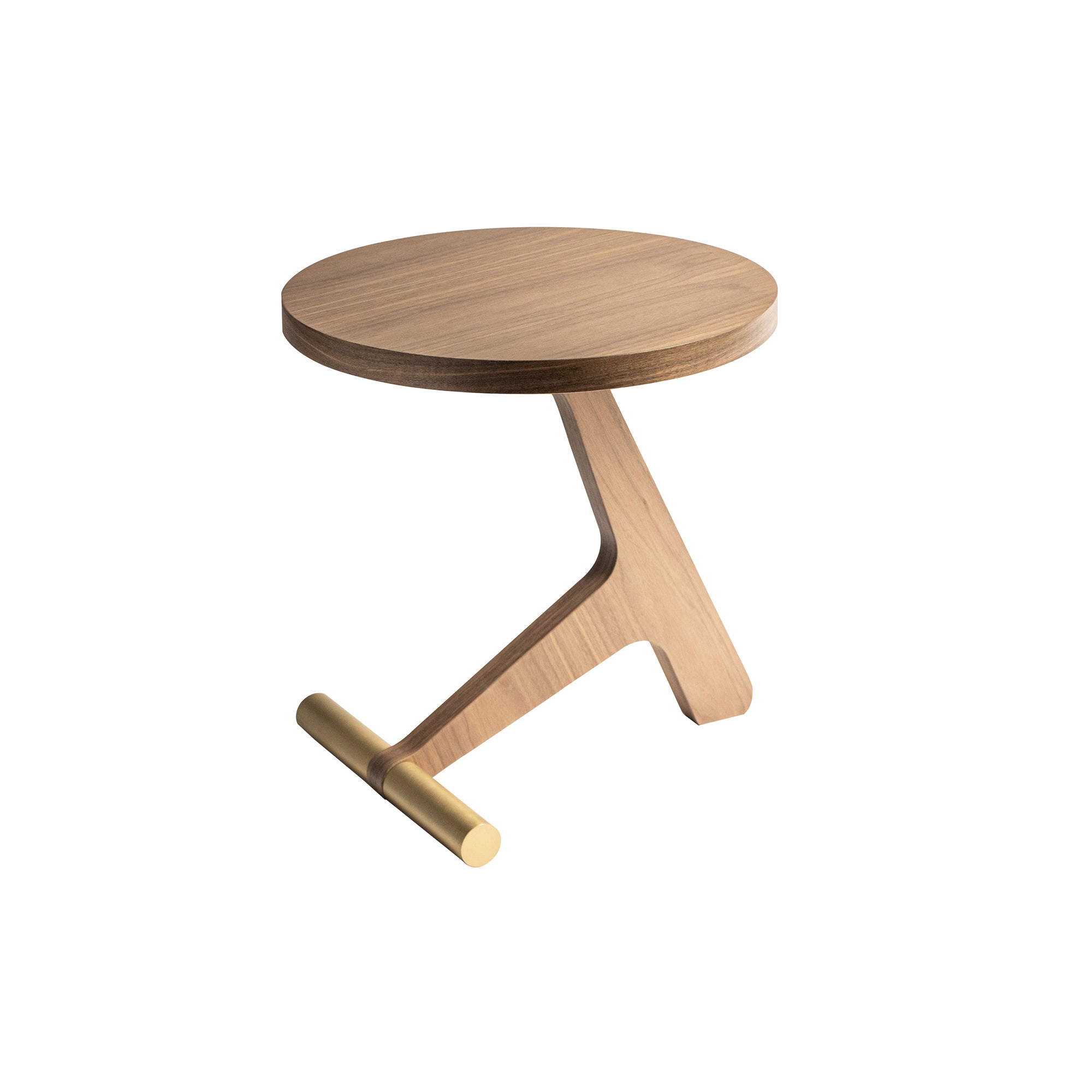 Puntero Table: Walnut + Walnut + Brass