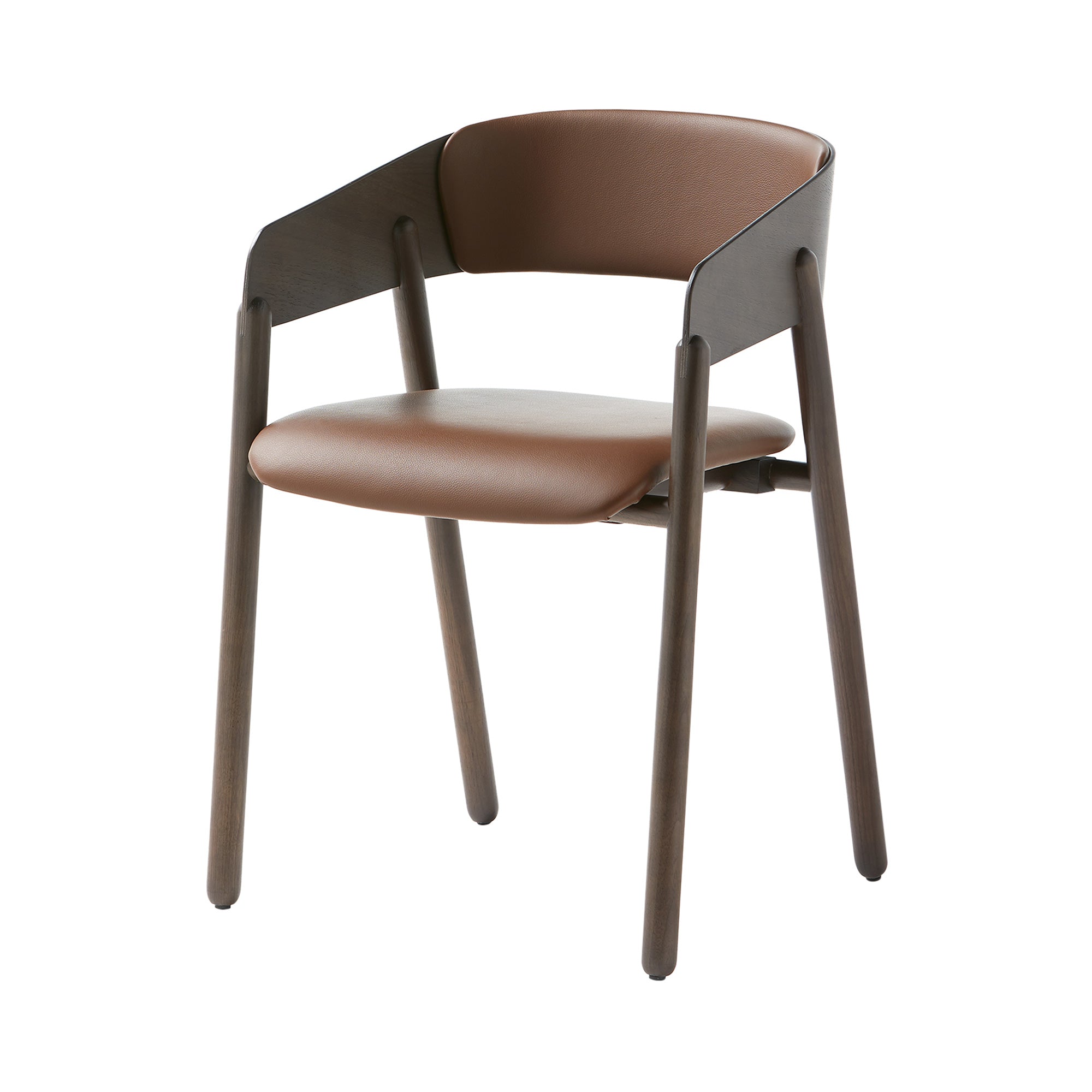 Mava Armchair: Seat + Back Upholstered + Walnut Stained Oak