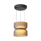 Totem Mini Up + Downlight Pendant: E + Etched Amber + Black