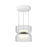 Totem Mini Up + Downlight Pendant: E + Clear + White