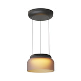 Totem Mini Downlight Pendant: E + Etched Amber + Black