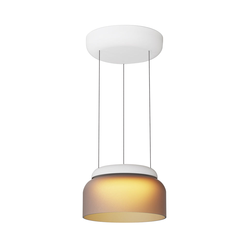 Totem Mini Downlight Pendant: E + Etched Amber + White