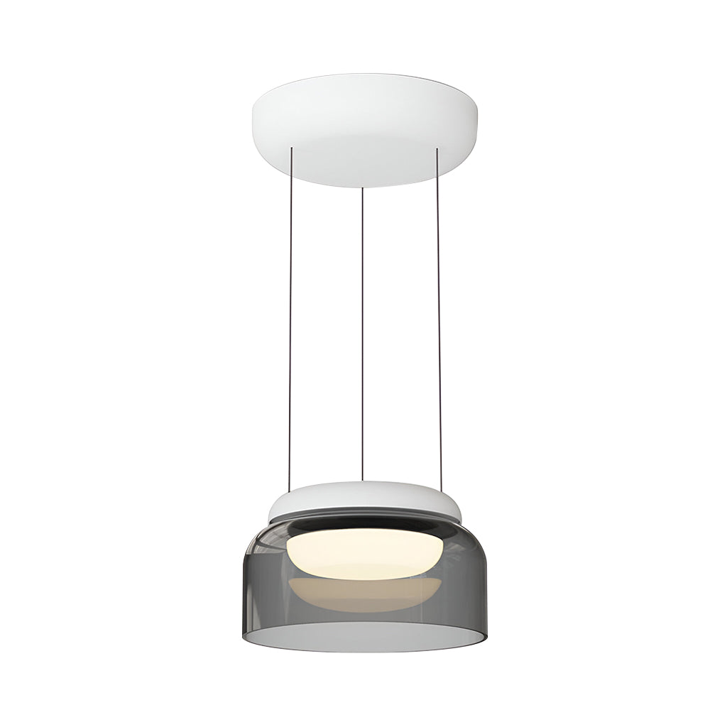 Totem Mini Downlight Pendant: E + Smoke + White
