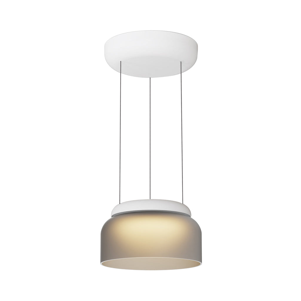 Totem Mini Downlight Pendant: E + Etched Smoke + White
