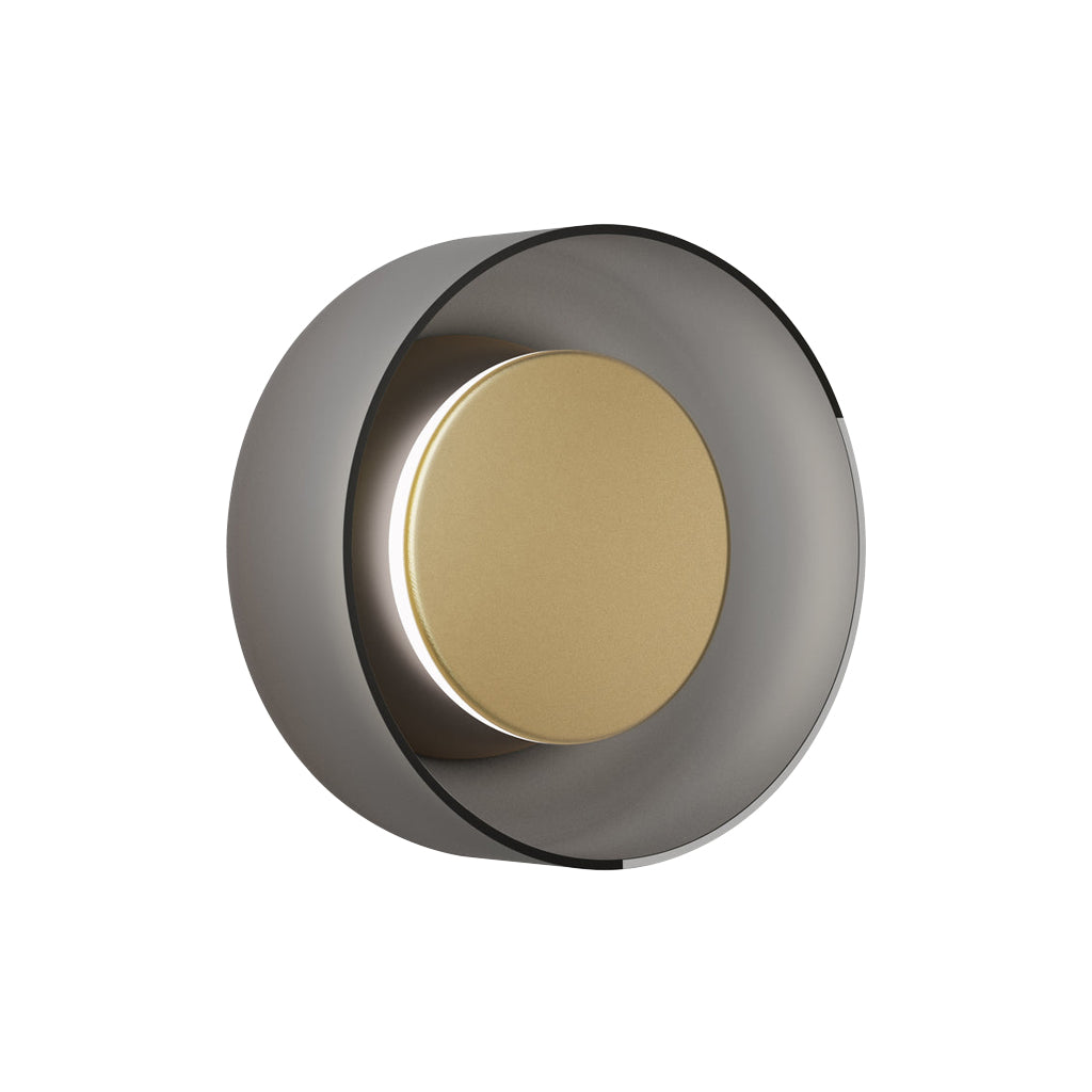 Totem Sconce: Matte Brass + Etched Smoke