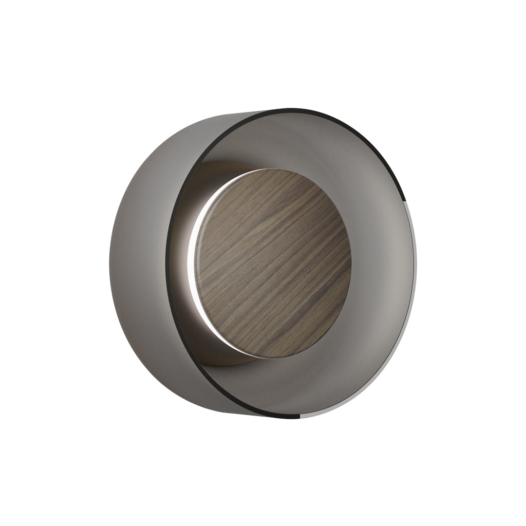Totem Sconce: Matte Walnut + Etched Smoke