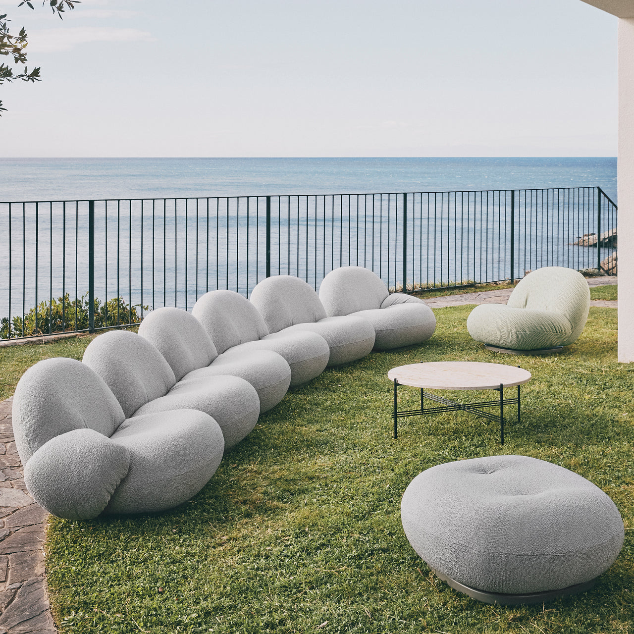 Pacha Outdoor Ottoman: Swivel Base + LS