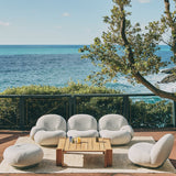 Pacha Sofa with Armrest + Ottoman: Outdoor