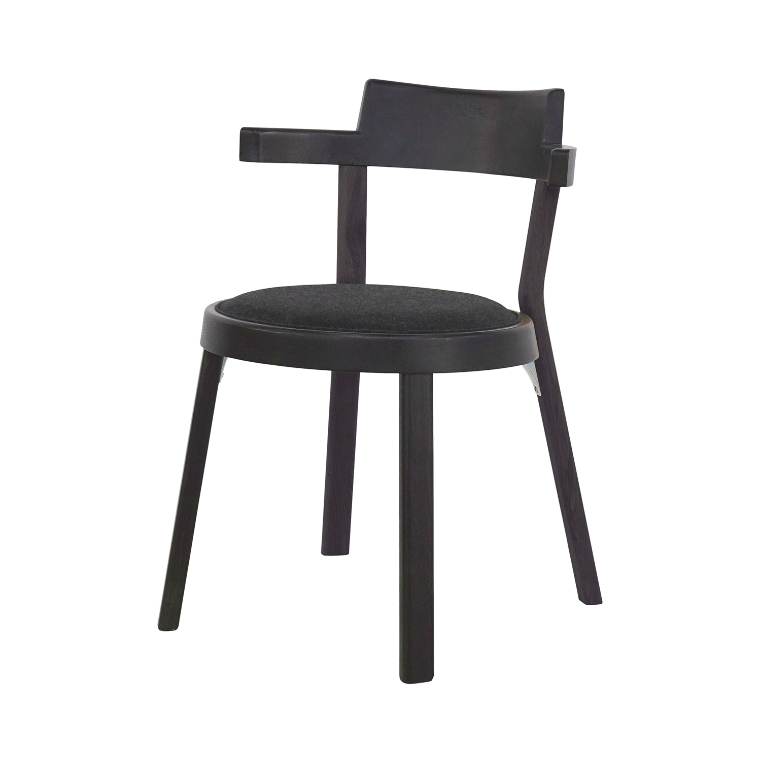 Pagoda Dining Chair: Upholstery + Black Oak