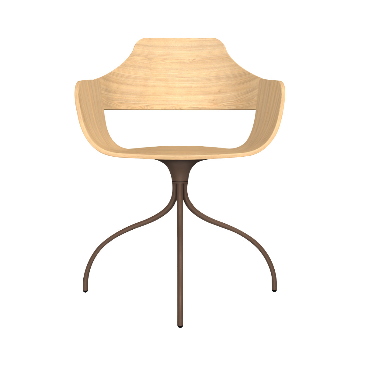 Showtime Chair with Swivel Base: Ash Stained Oak + Pale Brown