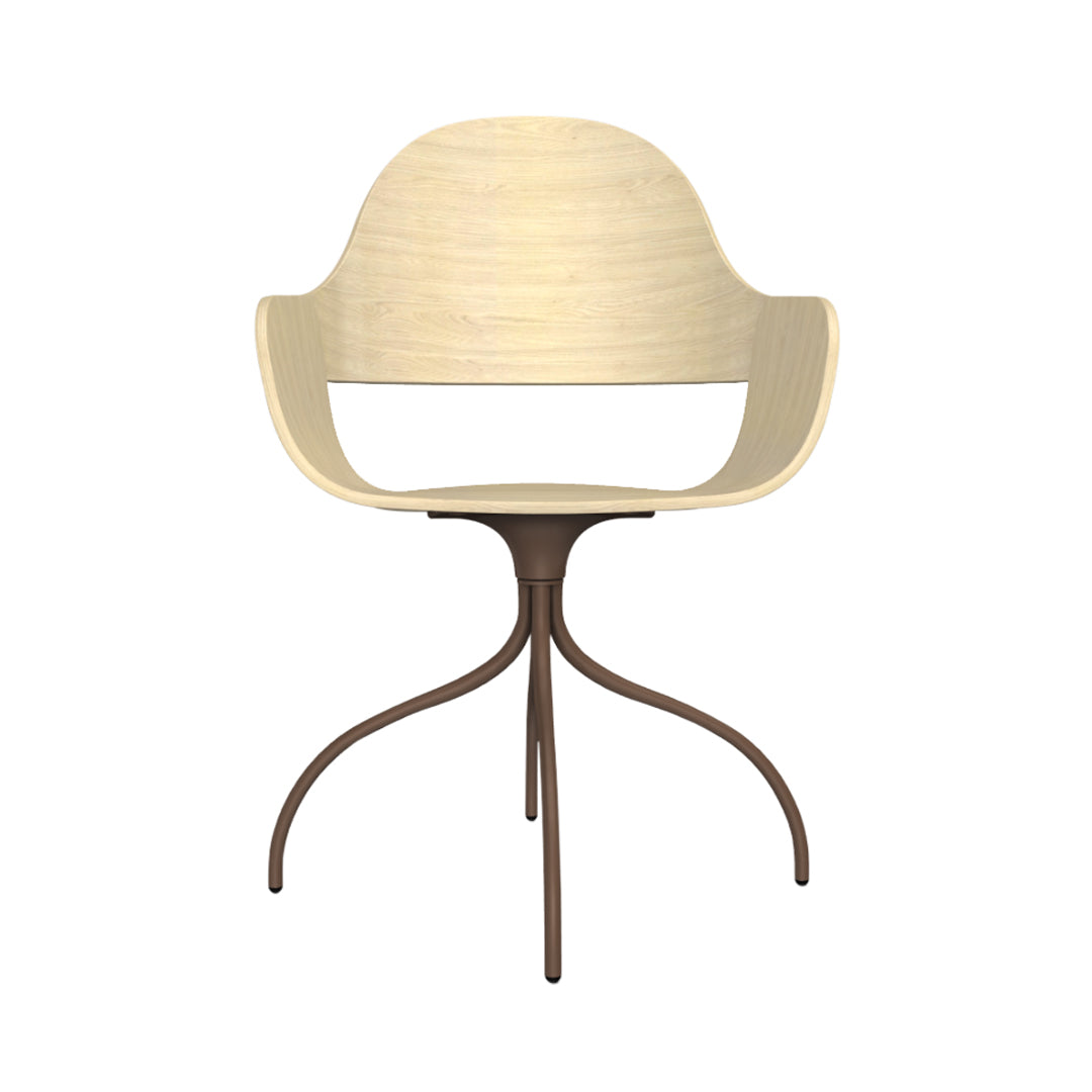 Showtime Nude Chair with Swivel Base: Natural Ash + Pale Brown