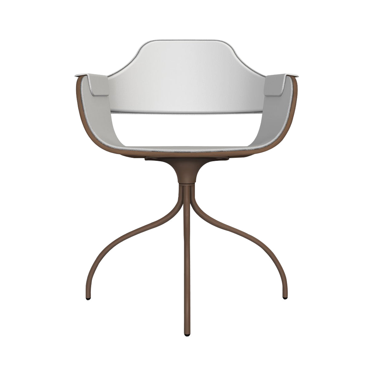 Showtime Chair with Swivel Base: Full Upholstered + Pale Brown