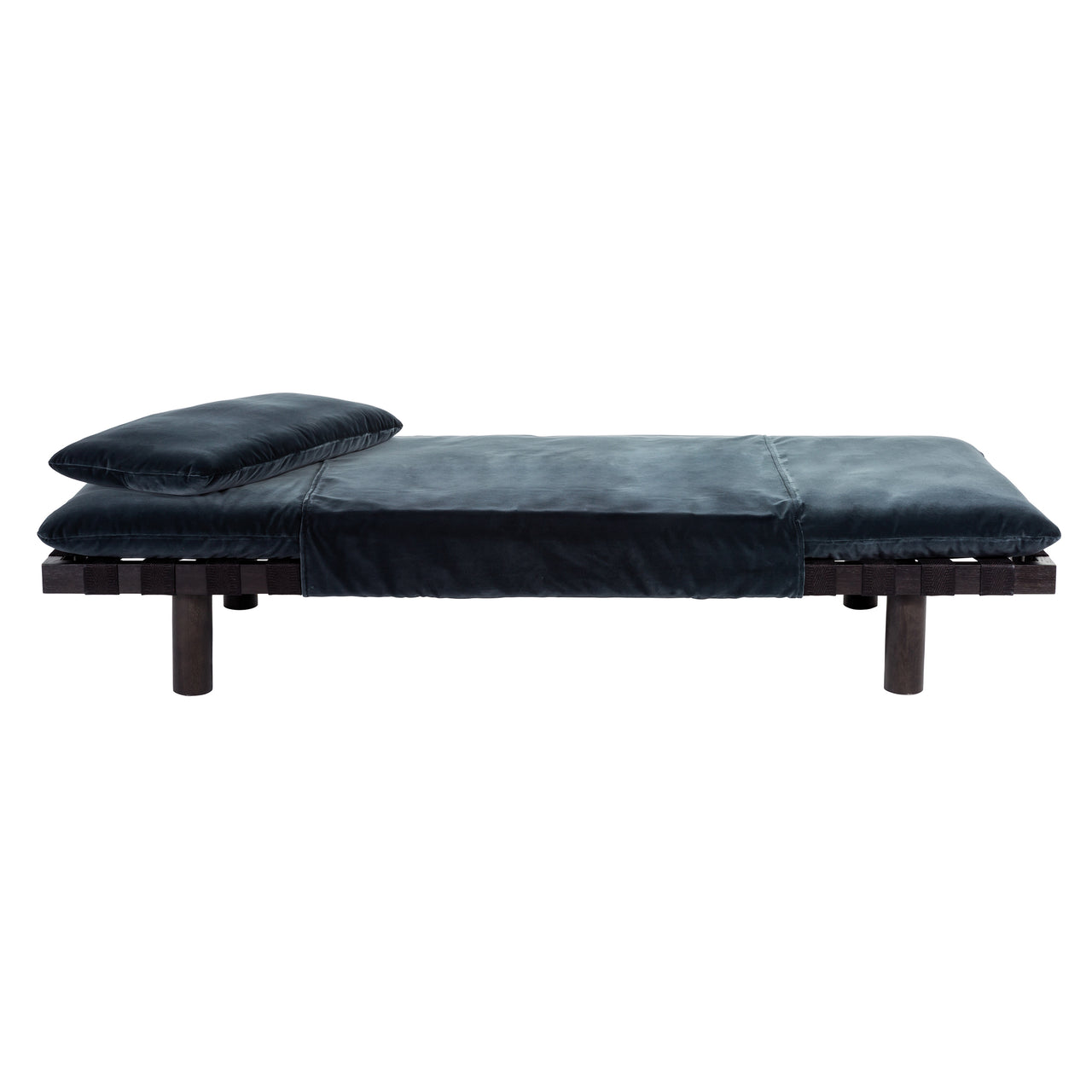 Pallet Daybed: Black + Dark Grey Velvet