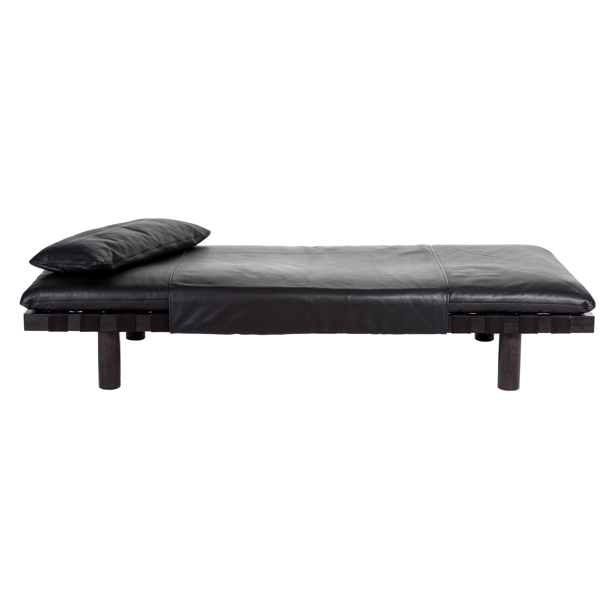 Pallet Daybed: Black + Black Leather