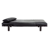 Pallet Daybed: Black + Black Leather